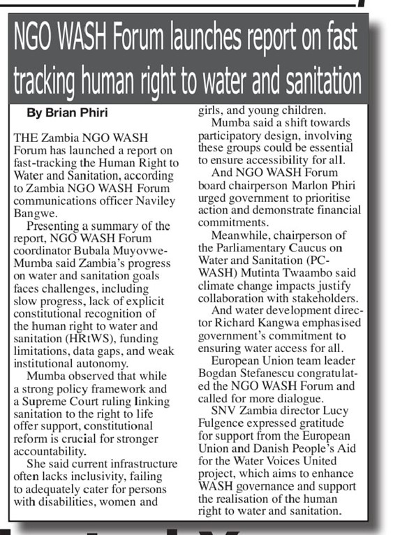 Launch of the report on fast tracking the HRTWS published on page 7 of The Mast Newspaper dated December 14, 2024
